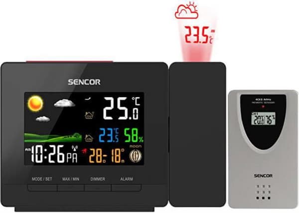 Väderstation med projektion och trådlös sensor SWS 5400.