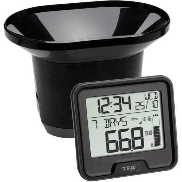 Regnmätare TFA Dostmann Funk-Regenmesser DROP 47.3005.01 - Svart - Inomhus - Vuxen - Unisex
