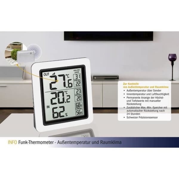 TFA Dostmann Funk-Termometer INFO 30.3065.02 Radiostyrd termometer 1 st(s)