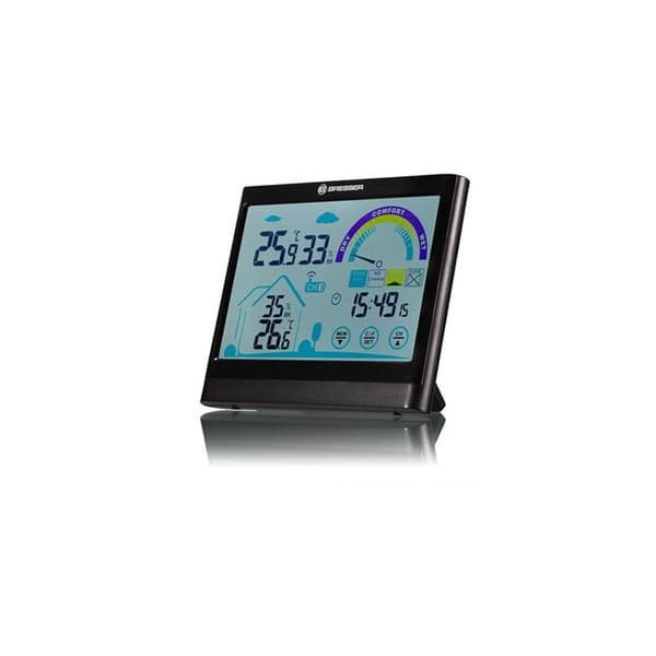 Bresser termohygrometer VentAir väderstation med pekskärm och ventilationsrekommendation