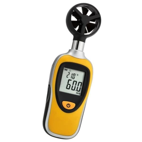 Anemometer - TFA - 42.6003.13 - Hastighet upp till 108 km/h - Temperatur -30 till +60°C - Utomhus Svart, Silver, Gul