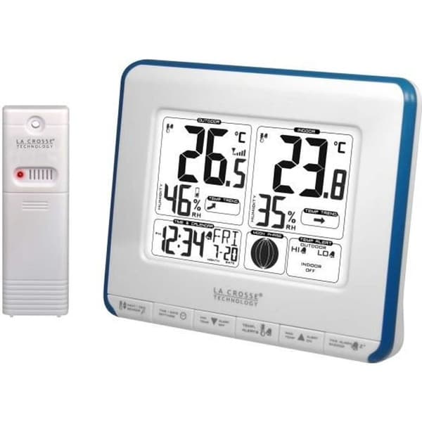 Station La Crosse Technology WS6812WHI-BLU med temperaturer och månens faser Vit och Blå