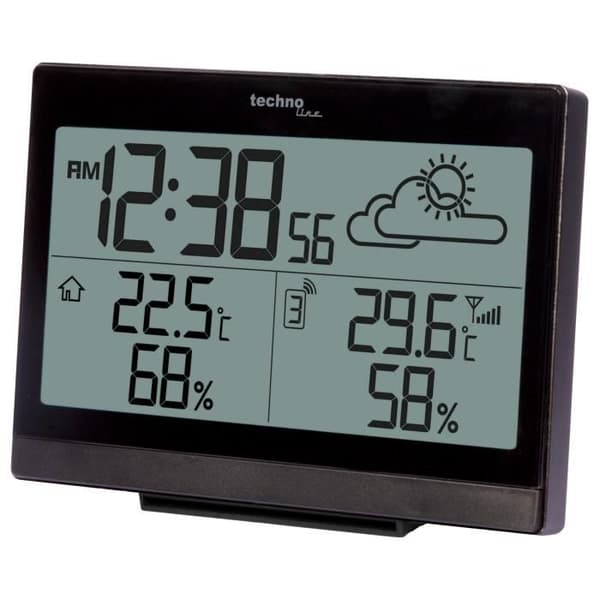 Klocka med väderdisplay och alarm