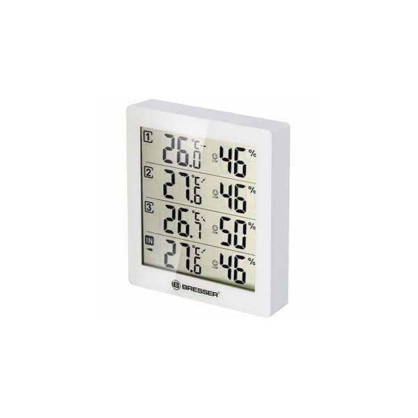 Väderstation - Bresser - Tmeo Hygro Quadro - 4 sonder - Temperatur och luftfuktighet - LCD-skärm