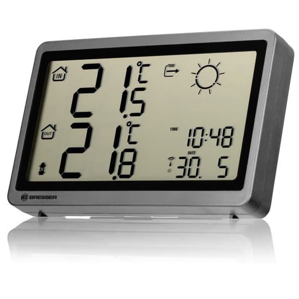 Trådlös väderstation - BRESSER - MeteoTemp HZ - Frostvarning - Extra stor visning - Utomhussensor