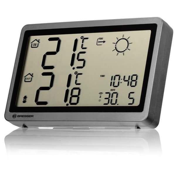 Trådlös väderstation - BRESSER - MeteoTemp HZ - Frostvarning - Extra stor visning - Utomhussensor