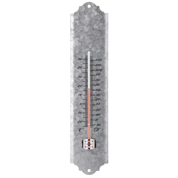 Esschert Design Väggtermometer skrotzink 30 cm OZ10