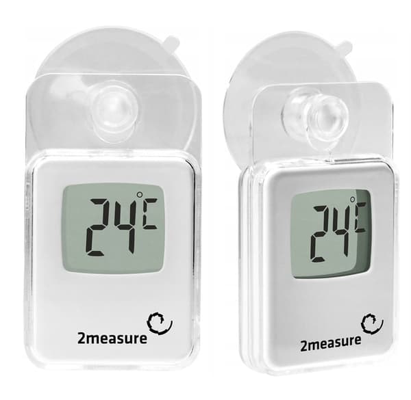 Elektronisk vinduestermometer med sugekop indvendigt/udvendigt