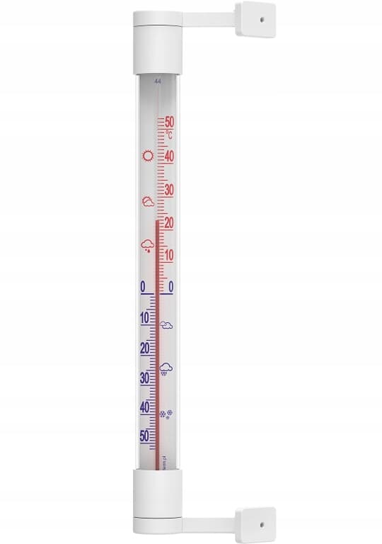 Selvklæbende udendørstermometer hvid 22 cm