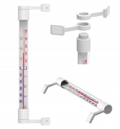 Selvklæbende udendørstermometer hvid 22 cm