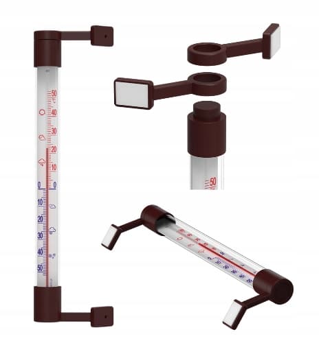 Utvändig termometer självhäftande brun 22 cm