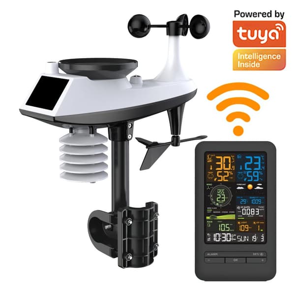 Wifi Vejrstation, Multifunktionel Overvågning, Smart Tuya App Integration,Som vist