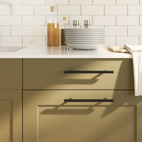 Skåphandtag 10 st svart 160 mm rostfritt stål