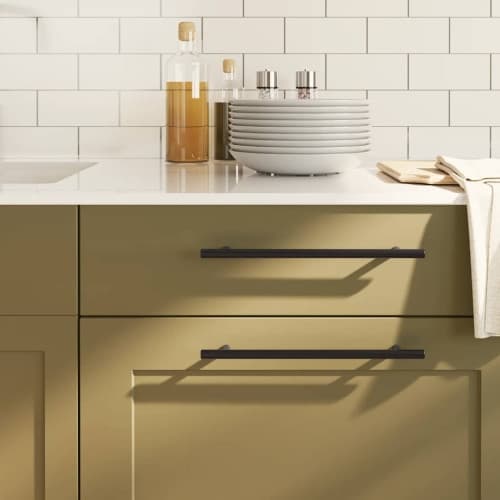 Skåphandtag 5 st svart 224 mm rostfritt stål