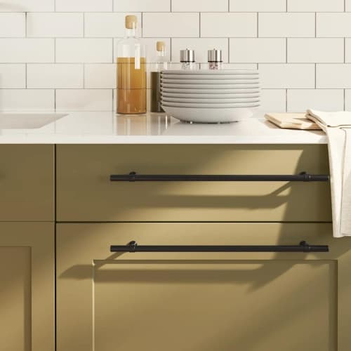 Skåphandtag 5 st svart 320 mm rostfritt stål