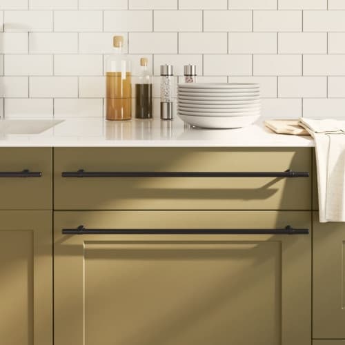 Skåphandtag 10 st svart 480 mm rostfritt stål
