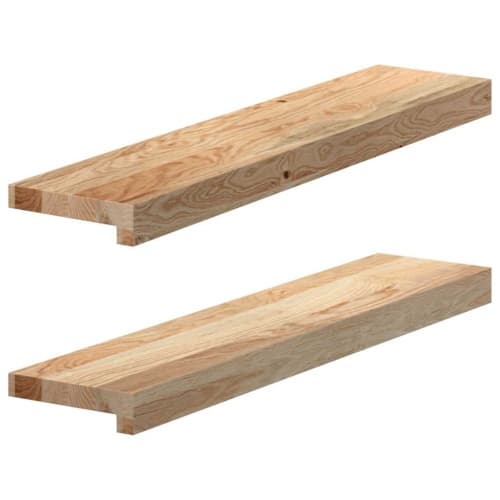 Fönsterbänkar 2 st obehandlad 70x15x2 cm massiv ek