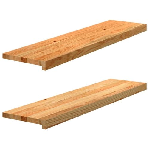 Fönsterbänkar 2 st ljusbrun 100x25x2 cm massiv ek