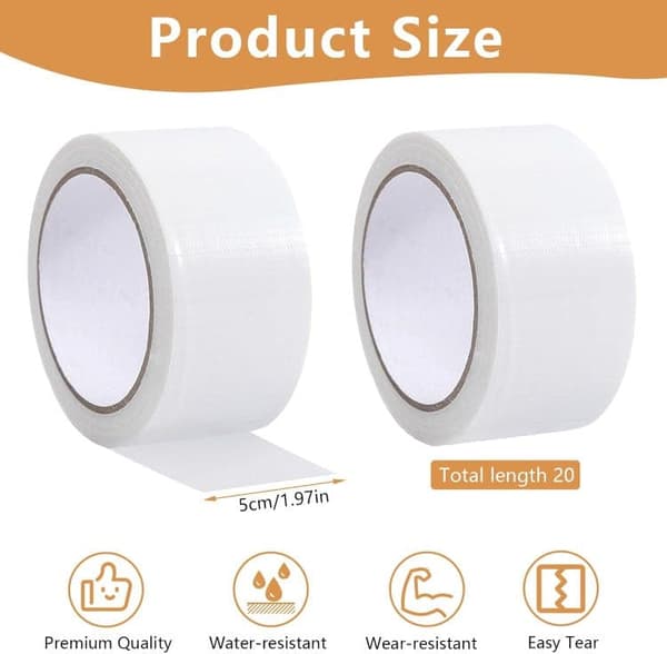 OBOSOE Tätningstejp Självhäftande för Fönster Dörrar 2-pack – Vattentätt/vindtätt/ljudisolerande – 50mm x 20m Tätningslist