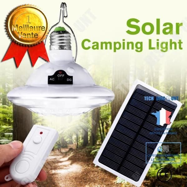 TD® 22LED Solarlampa utomhus Trädgård + fjärrkontroll + 6V 1W solpanelsbelysning vandring camping nattlampa