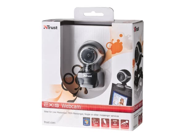 Trust Exis Webcam - Webkamera - farve - 640 x 480 - audio - USB 2.0 - Kompatibelt med: Windows