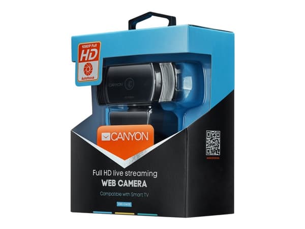 Canyon CNS-CWC5 - Nettkamera - farge - 2 MP - 1920 x 1080 - lyd - USB 2.0 - MJPEG, YUV Sort
