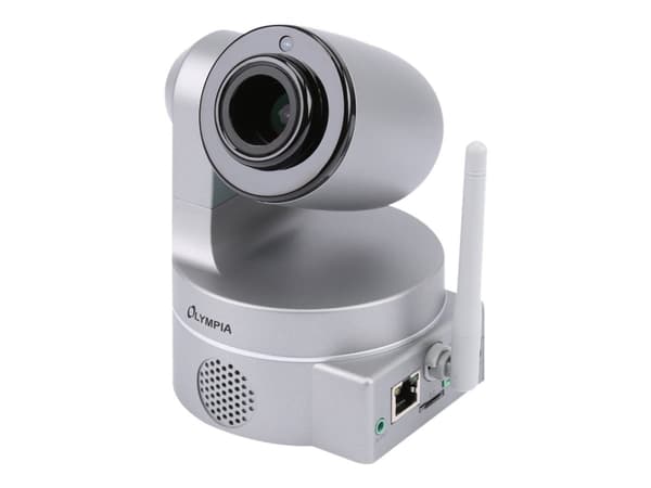 OLYMPIA IC 1285 Z - Nettverksovervåkingskamera - PTZ - farge (Dag og natt) - 1280 x 720 - lyd - trådløs - Wi-Fi - LAN 10/100, 868MHz radio - H.264 Sølv