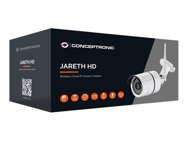 Conceptronic JARETH HD Wireless Cloud IP Camera - Nettverksovervåkingskamera - utendørs - værbestandig - farge (Dag og natt) - 1,3 MP - 1280 x 720 -