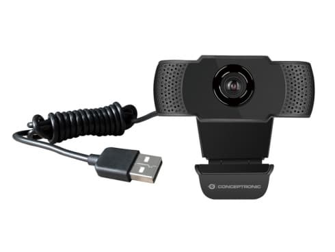 Conceptronic AMDIS01B - Webbkamera - färg - 2 MP - 1920 x 1080 - 1080p - ljud - USB 2.0 - MJPEG, H.264, YUV