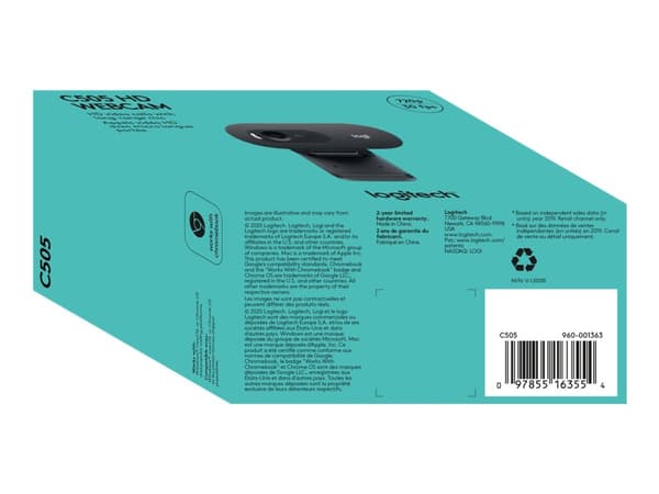 Logitech C505 - Nettkamera - farge - 720p - fastfokal - lyd - USB
