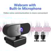 USB Webcam Full HD1080p 30fps med mikrofon roterbar 360grader Base og 45 karakterer Tilt 2megapixel