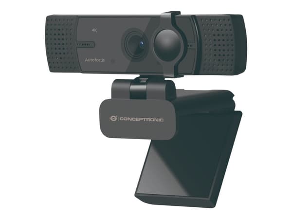Conceptronic AMDIS08B - Webbkamera - färg - 8,3 MP - 3840 x 2160 - 4K - fast lins - ljud - USB 2.0 - MJPEG, YUY2 Svart