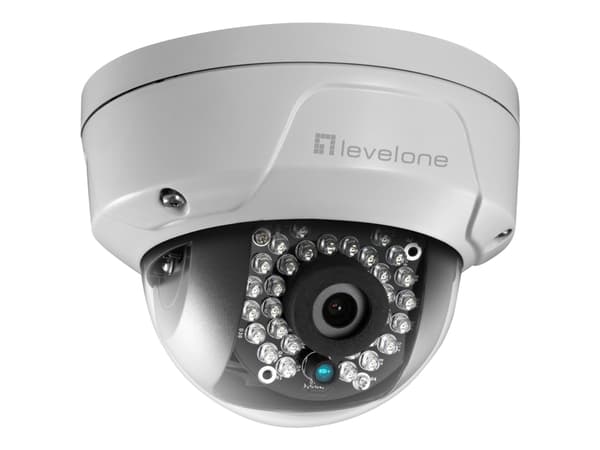 LevelOne FCS-3087 - Verkkoturvakamera - kupu - ulkokäyttöön - vandaalinkestävä / säänkestävä - väri (päivä/yö) - 5 MP - 2560 x 1920 - kiinteä polttov