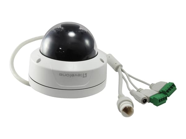 LevelOne FCS-3087 - Nettverksovervåkingskamera - kuppel - utendørs - hærverks- / værbestandig - farge (Dag og natt) - 5 MP - 2560 x 1920 - fastfokal Hvit