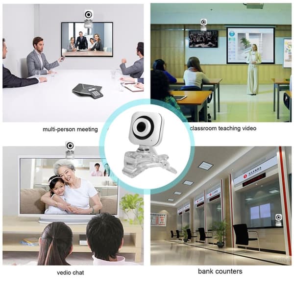 360° roterbart USB-webkamera med lydabsorptionsmikrofon, webkamera digitalt videowebkamera til computer pc bærbar computer