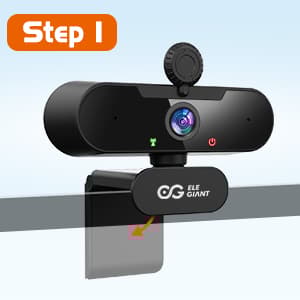ELEGIANT Webcam med Microfono 1080P HD, Webkamera med Treppiede PC-kamera og Privacy Cover USB Plug & Play pr. computer, Skype, Chat Video og