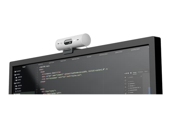 Logitech BRIO 500 - Webkamera - farge - Full HD (1920 x 1080) - Innebygd mikrofon (Stereo) - USB-C - Off-White