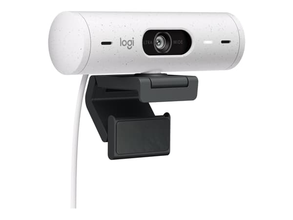 Logitech BRIO 500 - Webkamera - farge - Full HD (1920 x 1080) - Innebygd mikrofon (Stereo) - USB-C - Off-White