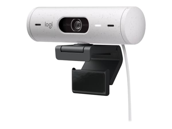 Logitech BRIO 500 - Webkamera - farge - Full HD (1920 x 1080) - Innebygd mikrofon (Stereo) - USB-C - Off-White