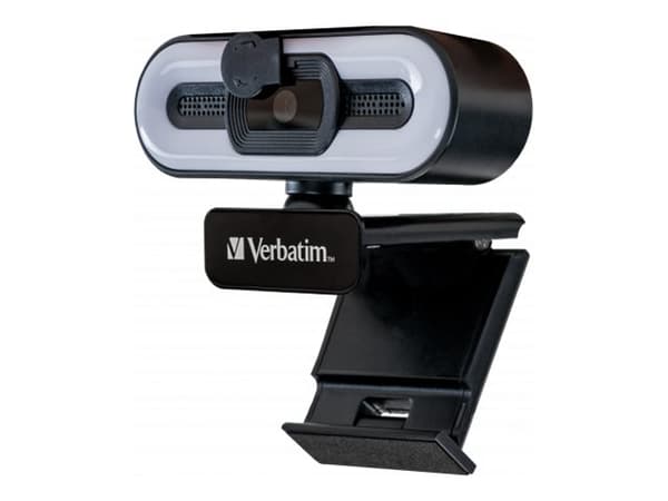 Verbatim AWC-02 - Nettkamera - farge - 2560 x 1440 - 2K, 1080p - lyd - USB 2.0 Sort