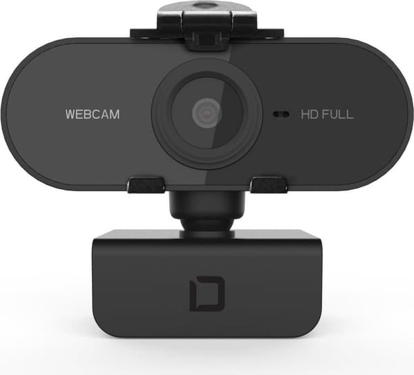 DICOTA Webcam PRO Plus Full HD - webkamera - farve - 1920 x 1080 - 1080p - lyd - USB 2.0 Sort