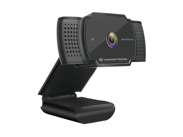 Conceptronic AMDIS 2K Super HD autofokus-webkamera med mikrofon - 5 MP - 2592 x 1944 pixels - 30 fps - 640x480@30fps,1280x720@30fps,1920x1080@30fps,25 Sort