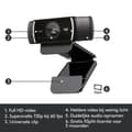 Miniatyrbild 6 av 11: Logitech - Webbkamera - C922 Pro Stream-webbkamera - Full HD-webbkamera - FULL HD 1080P/30fps - Svart
