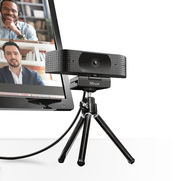 Trust Teza 4K - Webcam - 3840 x 2160 Pixel - Stander - Klemmeholder - Sort
