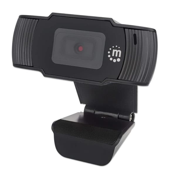 Manhattan USB-webkamera, to megapixel, 1080p Full HD, USB-A, integreret mikrofon, justerbar klipsbase, 30 billeder pr. sekund, sort, æske - webkamera Sort