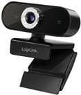 LogiLink Pro full HD USB-webcam med mikrofon - Webkamera - Farve - 3 MP - 1920 x 1080 - 1080p - Lyd - USB 2.0 - MJPEG (UA0371) Sort, Sølv