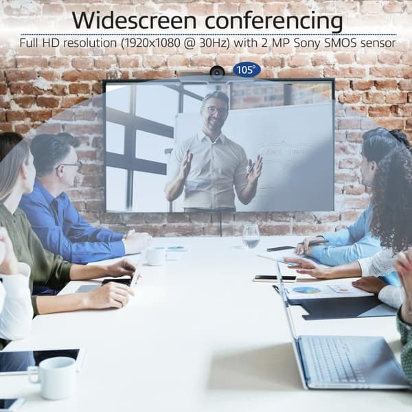 ACT Conference Camera Full HD med mikrofon, panorering, tilt och zoom - Professionell möteskamera - AC7990