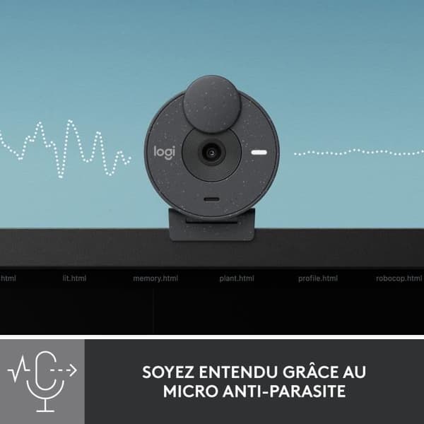 Logitech Brio 300 full HD -webbkamera med konfidentialitet, mikrobrusreducering, USB -C - Grafit