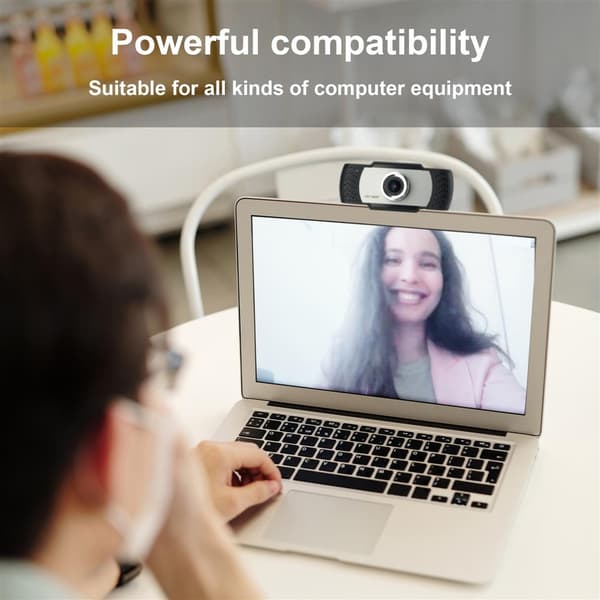 Webcam 1080P med mikrofon USB 2.0