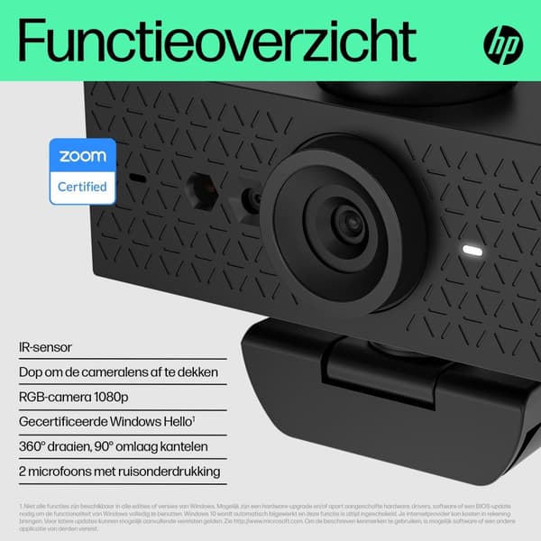 HP 620 - Webcam - tilt - farve - 4 MP - 1920x1080 - lyd - USB3.0 (6Y7L2AA#ABB)
